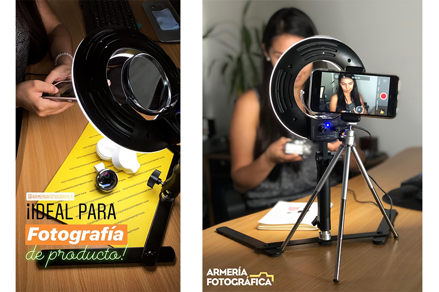 Camara con aro online de luz